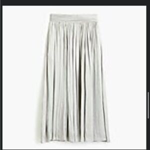 JCrew Point Sur Silver Pleated Skirt